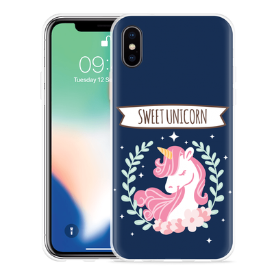 Cazy Hoesje geschikt voor iPhone X - Sweet Unicorn