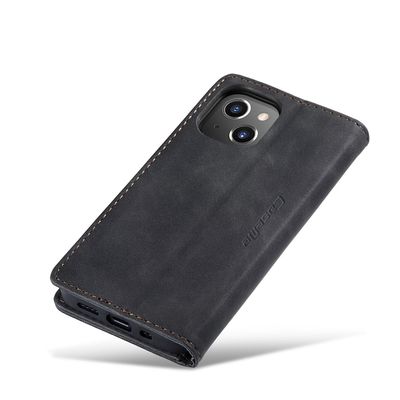 CASEME iPhone 13 Retro Wallet Case - Black