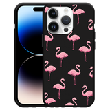 Hoesje Zwart geschikt voor iPhone 14 Pro - Flamingo