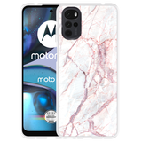 Hoesje geschikt voor Motorola Moto G22 - White Pink Marble