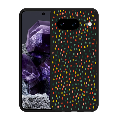 Cazy Hoesje Zwart geschikt voor Google Pixel 8 Happy Dots