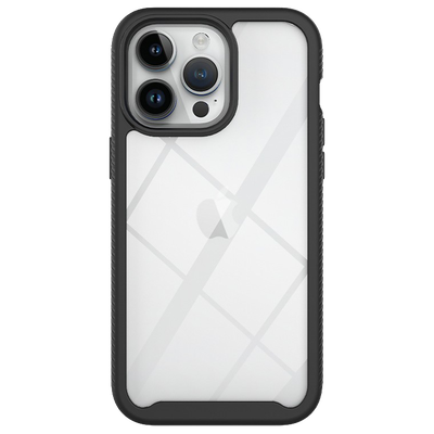 Cazy Hoesje geschikt voor iPhone 15 Pro - Hoesje met ingebouwde screenprotector - Zwart