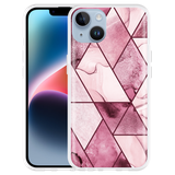 Hoesje geschikt voor iPhone 14 - Roze Marmer Mix