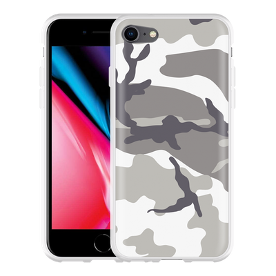 Cazy Hoesje geschikt voor iPhone 8 - Camouflage Grey