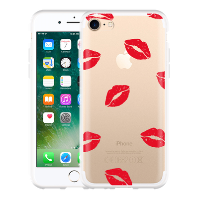 Cazy Hoesje geschikt voor iPhone 7 - Red Kisses