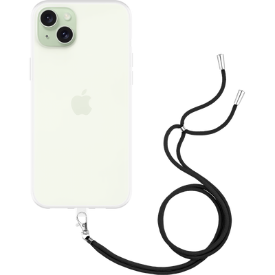 Just in Case iPhone 15 Plus - Soft TPU Case with Necklace Strap - Clear