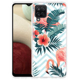 Hoesje geschikt voor Samsung Galaxy A12 - Flamingo Flowers