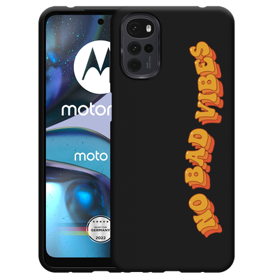 Cazy Hoesje Zwart geschikt voor Motorola Moto G22 - No Bad Vibes