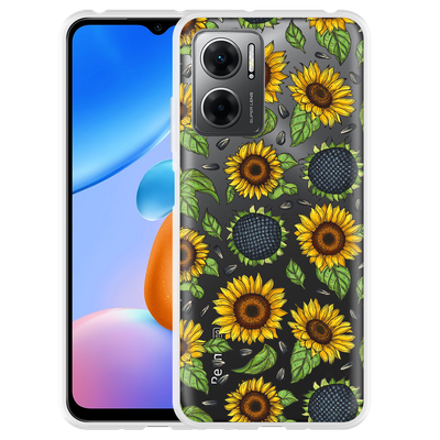 Cazy Hoesje geschikt voor Xiaomi Redmi 10 5G Sunflowers