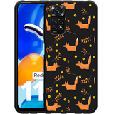 Hoesje Zwart geschikt voor Xiaomi Redmi Note 11/11S - Vossen
