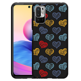 Hoesje Zwart geschikt voor Xiaomi Redmi Note 10 5G - Doodle hearts