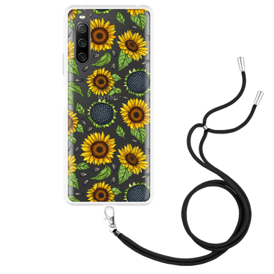 Cazy Hoesje met Koord geschikt voor Sony Xperia 10 IV - Sunflowers