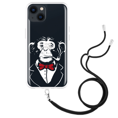 Cazy Hoesje met Koord geschikt voor iPhone 13 - Smoking Chimp