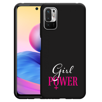 Cazy Hoesje Zwart geschikt voor Xiaomi Redmi Note 10 5G - Girl Power