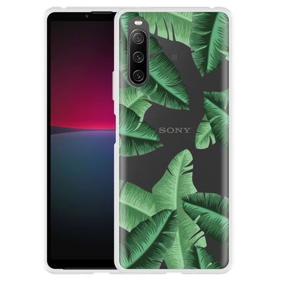Cazy Hoesje geschikt voor Sony Xperia 10 IV - Palm Leaves