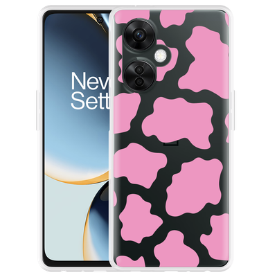 Cazy Hoesje geschikt voor OnePlus Nord CE 3 Lite 5G Roze Koeienvlekken