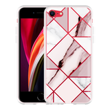 Hoesje geschikt voor iPhone SE 2020 - Roze Marmer