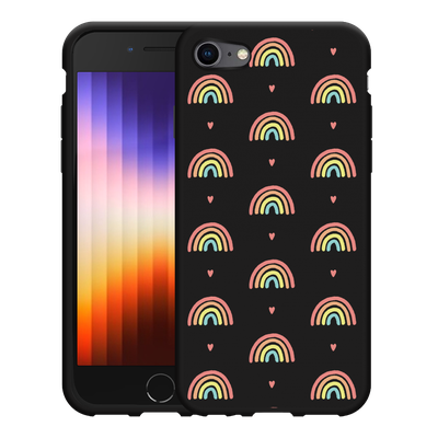 Cazy Hoesje Zwart geschikt voor iPhone 7/8 - Regenboog Patroon