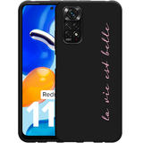 Hoesje Zwart geschikt voor Xiaomi Redmi Note 11/11S - La Vie Est Belle