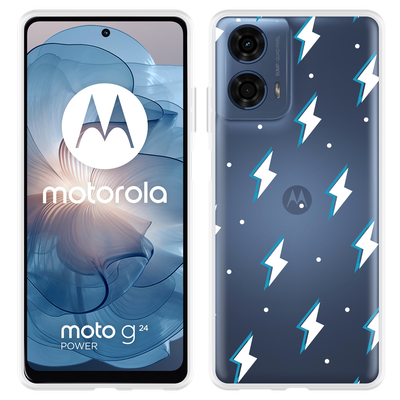 Cazy Hoesje geschikt voor Motorola Moto G04/G04s/G24/G24 Power Bliksemschichten