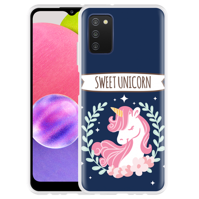 Cazy Hoesje geschikt voor Samsung Galaxy A03s - Sweet Unicorn
