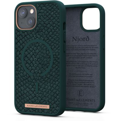 Njord Collections Salmon Leather iPhone 13 Case (Green) SL14142