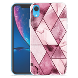 Hoesje geschikt voor iPhone Xr - Roze Marmer Mix