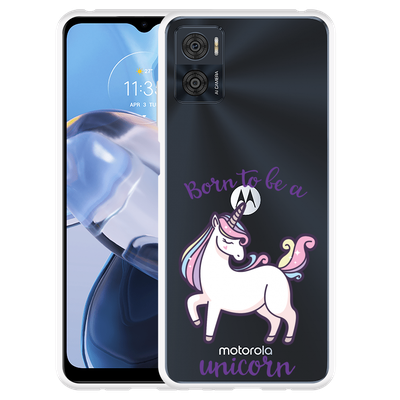 Cazy Hoesje geschikt voor Motorola Moto E22/E22i - Born to be a Unicorn