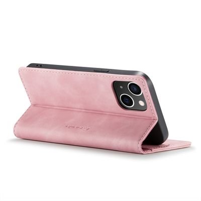 Caseme Hoesje geschikt voor iPhone 14 Plus - Retro Wallet Case - Roze