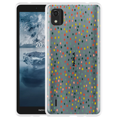 Cazy Hoesje geschikt voor Nokia C2 2nd Edition - Happy Dots