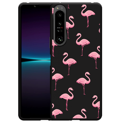 Cazy Hoesje Zwart geschikt voor Sony Xperia 1 IV - Flamingo