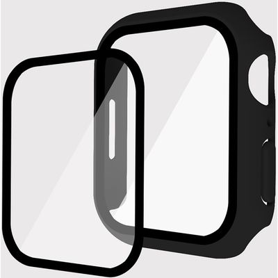 Cazy Hoesje geschikt voor Apple Watch 7/8 45mm - 360 Full Cover - Zwart
