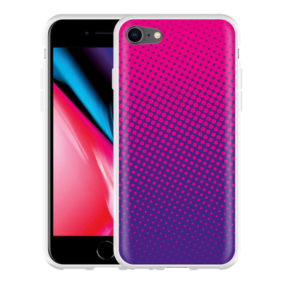 Cazy Hoesje geschikt voor iPhone 8 - Roze Paarse Cirkels