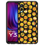Hoesje Zwart geschikt voor vivo Y33s - Emoji