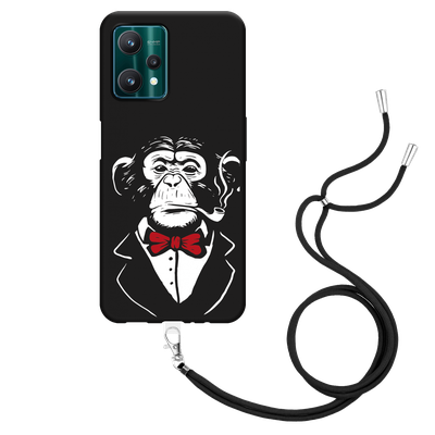 Cazy Hoesje met Koord Zwart geschikt voor Realme 9 Pro+ - Smoking Chimp