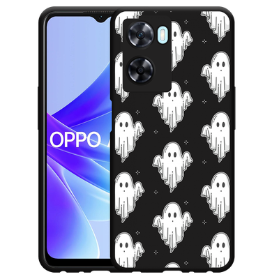 Cazy Hoesje Zwart geschikt voor Oppo A57s - Spookjes