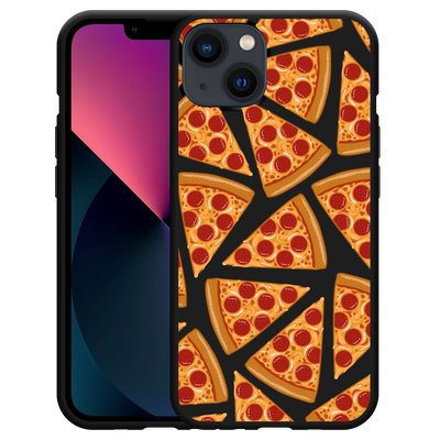 Cazy Hoesje Zwart geschikt voor iPhone 13 - Pizza Party