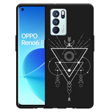 Hoesje Zwart geschikt voor Oppo Reno6 Pro 5G - Abstract Moon White