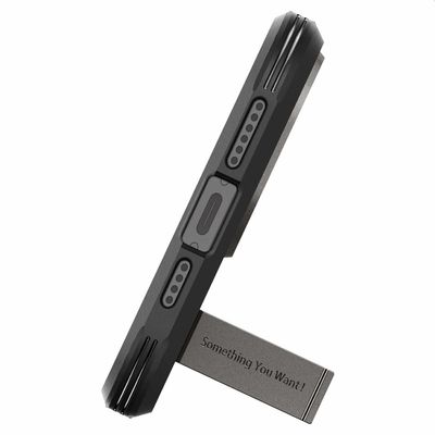 Hoesje geschikt voor iPhone 15 Pro Max Spigen Tough Armor Mag Case Magfit - Zwart