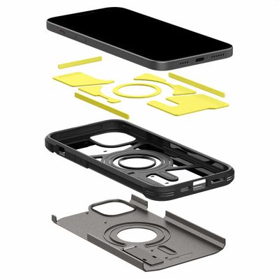 Hoesje iPhone 15 Plus Spigen Tough Armor Mag Case Magfit - Zwart