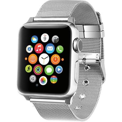 Cazy Bandje geschikt voor Apple Watch (38/40/41mm) Gesp Milanees Bandje - Zilver
