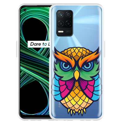 Cazy Hoesje geschikt voor Realme 8 5G - Colorful Owl Artwork