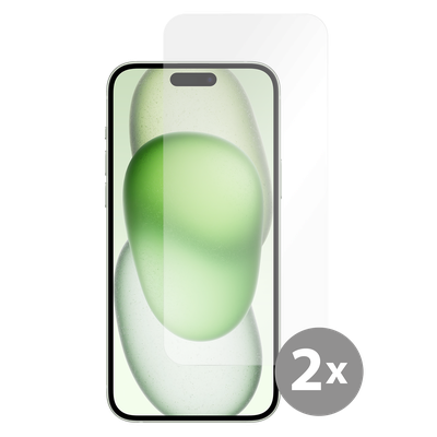 Cazy Screenprotector geschikt voor iPhone 15 Plus - 2 stuks Screenprotector van Gehard Glas