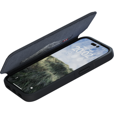 Njord Collections Lederen Hoesje geschikt voor iPhone 14 Pro Max / iPhone 13 Pro Max - Genuine Leather - 2M Valbescherming - Zwart