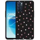 Hoesje Zwart geschikt voor Oppo Reno6 5G - Stars