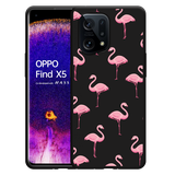 Hoesje Zwart geschikt voor Oppo Find X5 - Flamingo