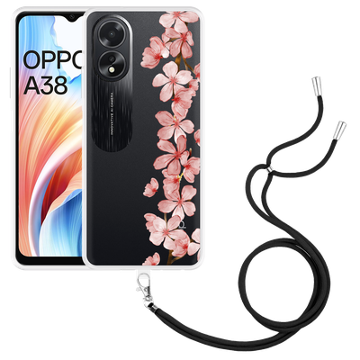 Cazy Hoesje met koord geschikt voor Oppo A38 Flower Branch