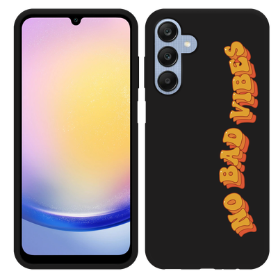 Cazy Hoesje Zwart geschikt voor Samsung Galaxy A25 No Bad Vibes