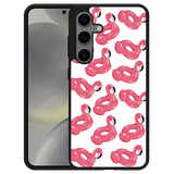 Hardcase Hoesje geschikt voor Samsung Galaxy S24 Inflatable Flamingos
