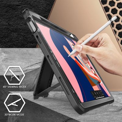 Supcase Unicorn Beetle Pro Hoes geschikt voor iPad Air 2020 / 2022 - Met ingebouwde screenprotector - Zwart